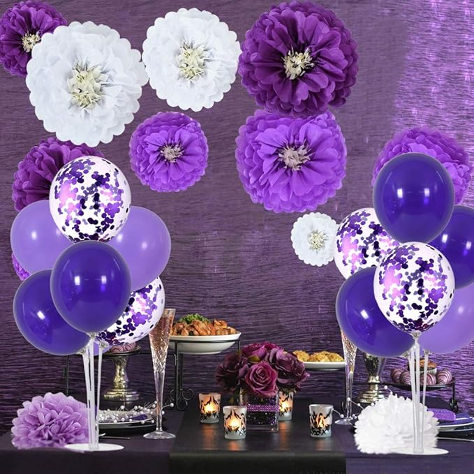 TONIFUL Purple Balloon Stand Centerpiece Table Decorations - Image 4