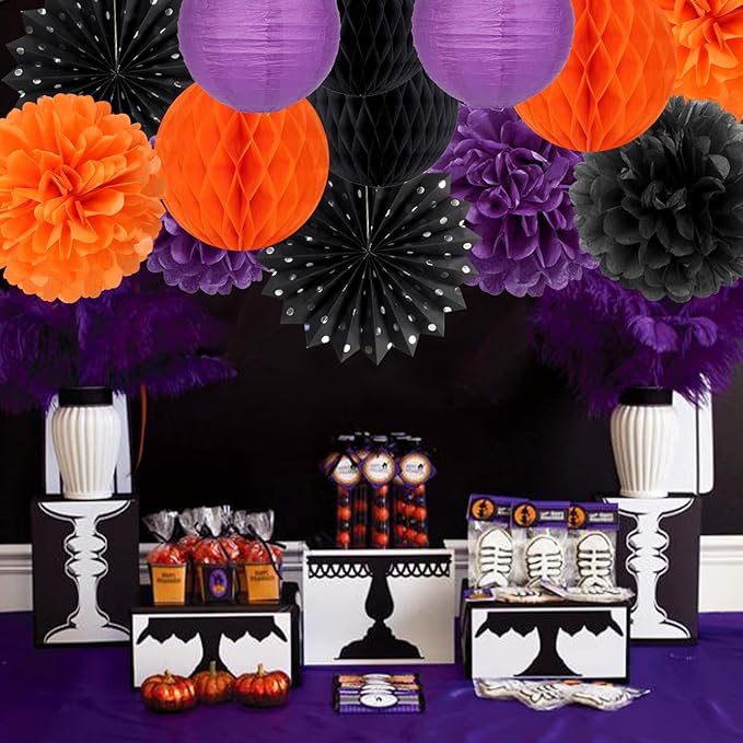 Black Orange Purple Halloween Party-Decorations - Image 2