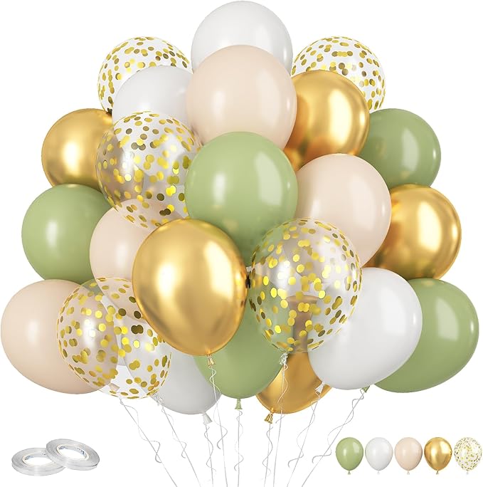 Green & Gold Balloons by FunHot