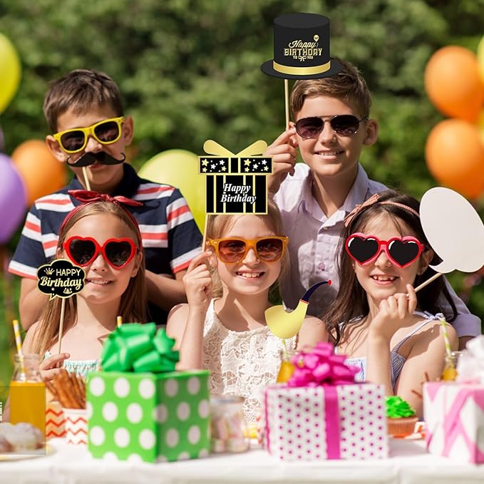 34pcs Birthday Party Photo Booth Props Kit, Favors Supplies - Image 5