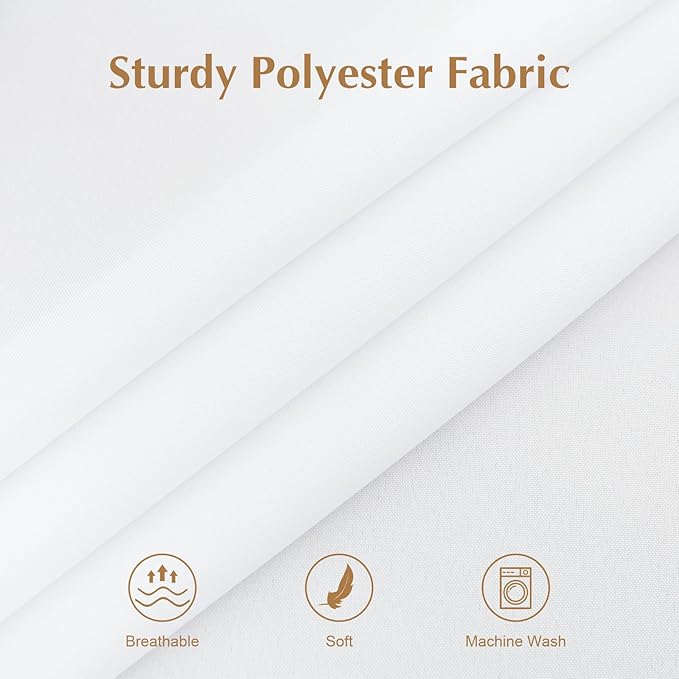 2 Pack Round Table Cloth 60 Inch White Tablecloth Washable Polyester Solid - Image 4