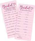 Pink Wedding Shower Games Cards, Bridal Word Scramble, 25 Game Cards by heiyihe