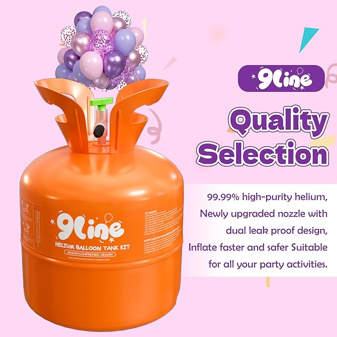 9Line 13L Helium Tank Up To 50 Latex Balloons, Helium Tank - Image 3