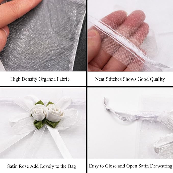 SumDirect Rose Organza Gift Bags - Image 3
