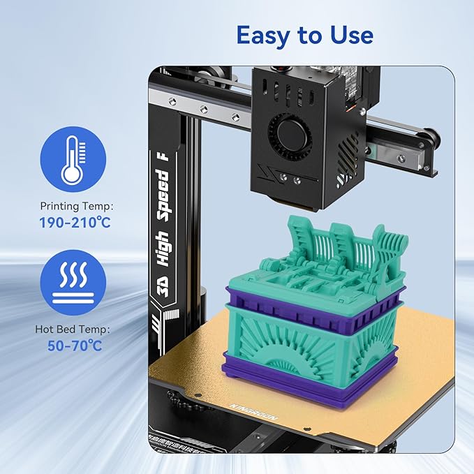 Kingroon PLA Filament 1.75mm 3D Printer Filament Cyan Pla Filament 1kg Filament - Image 4