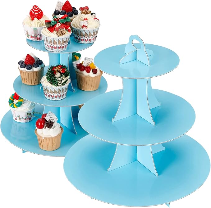 2Pcs 3-Tier Cupcake Stand, Cake Stand holder, Tiered DIY Cupcake Stand Tower by funnytrendypartysupplies