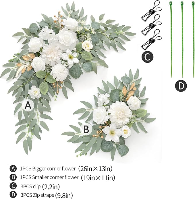 Faux Flower Swag Set of 2 for Wedding Welcome Signs Floral Swag Wedding - Image 4