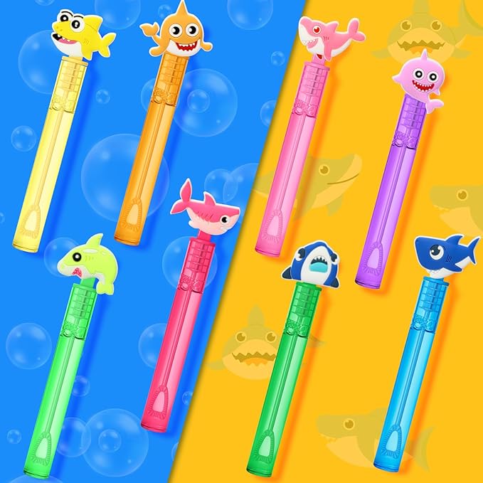 AFZMON 24Pcs Shark Party Favors Bubble Wands - Image 3