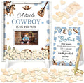 65 Pcs Cowboy Baby Shower Decorations Guest Book Alternatives a Little Cowboy by Beeveer