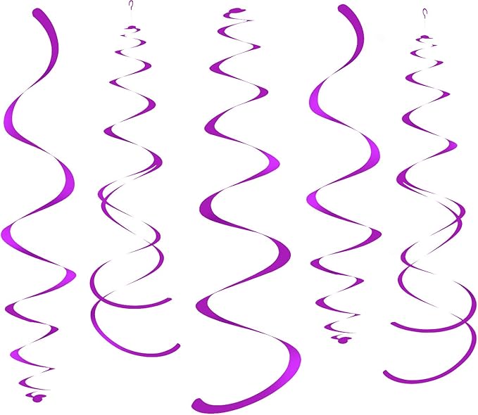 WEVEN Purple Party Hanging Swirl Decorations Plastic Streamer by WEVEN
