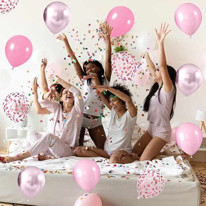 Metallic Chrome Pink 52 PCS 12 Inch Latex Balloons - Image 6