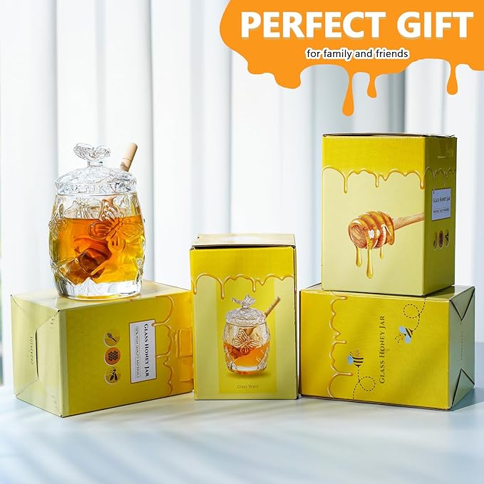 kanpura Clear Crystal Honey Jar - Image 3
