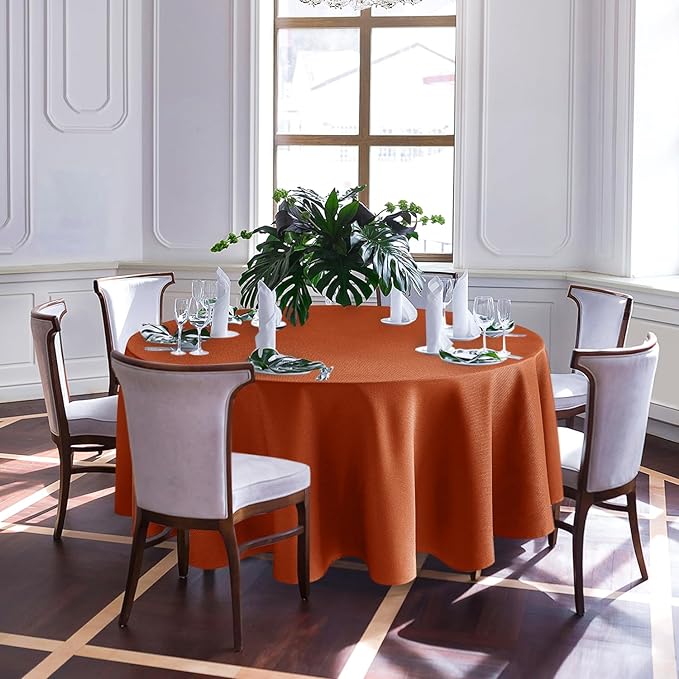 Biscaynebay 2 Pack Fall Round Tablecloths 70", Rust Thanksgiving Autumn Harvest - Image 8