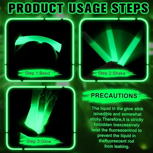 Sotiff 200 Pcs Bright 6 Inch Large Glow Sticks Bulk Emergency Glow in The Dark - Image 3
