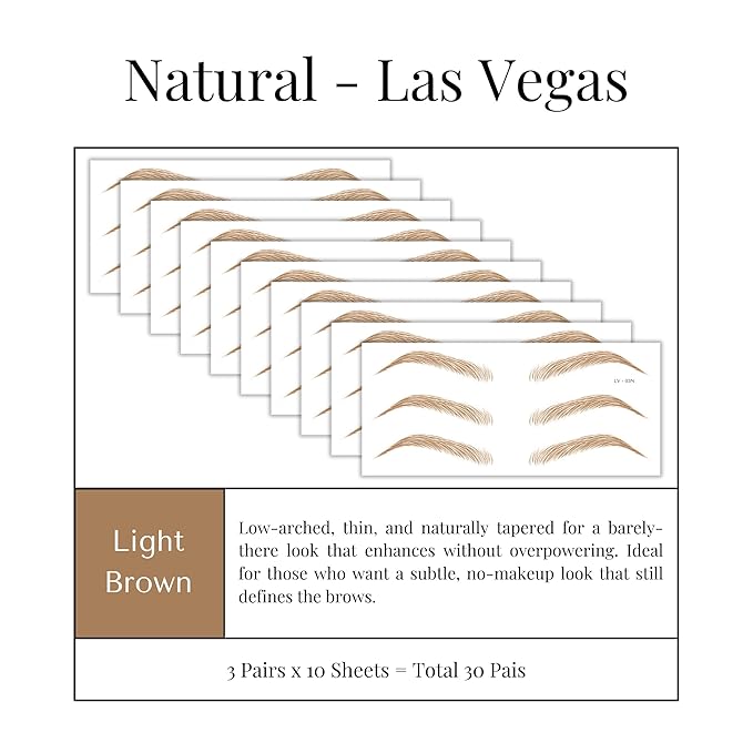 Bliss and Beyond USA Eyebrow Tattoo Stickers Waterproof – 30-Pair Deluxe Box | - Image 2