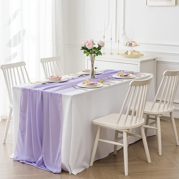 6Pack 9ft Chiffon Table Runner 14x108 Inch Sheer Romantic Table Runner - Image 7