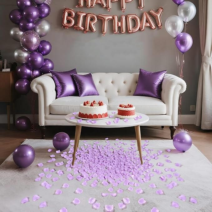 1000 Pcs Light Purple Rose Petals Artificial Silk Flower Petals Romantic - Image 2