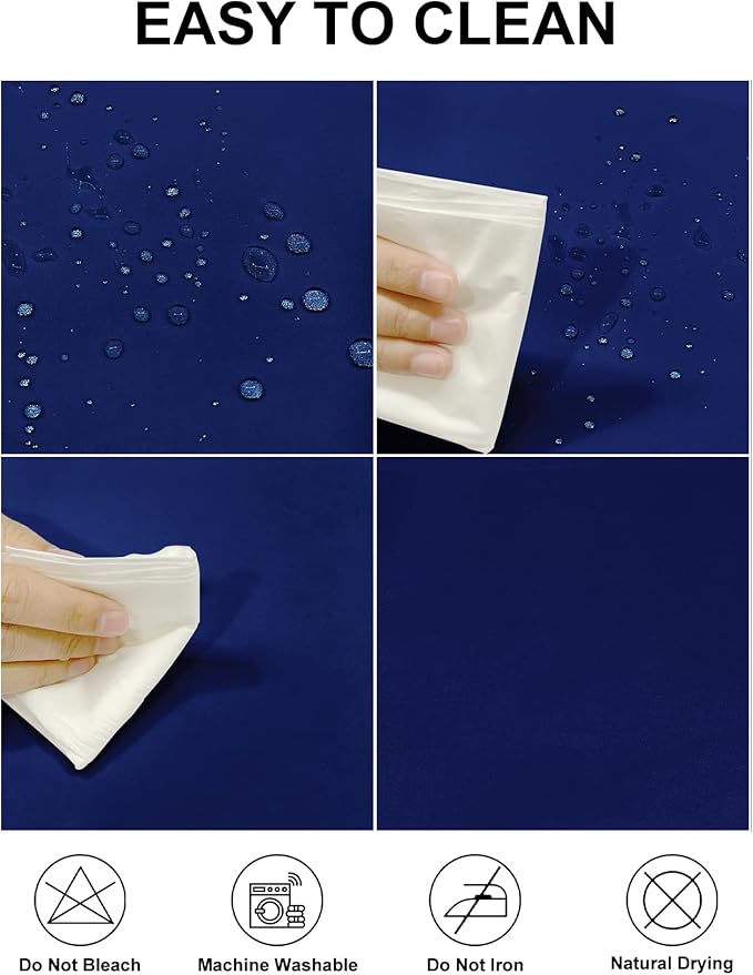 Fokitut 2 Pack Waterproof Square Tablecloth, 52x52 Inch, Stain Resistant and - Image 2