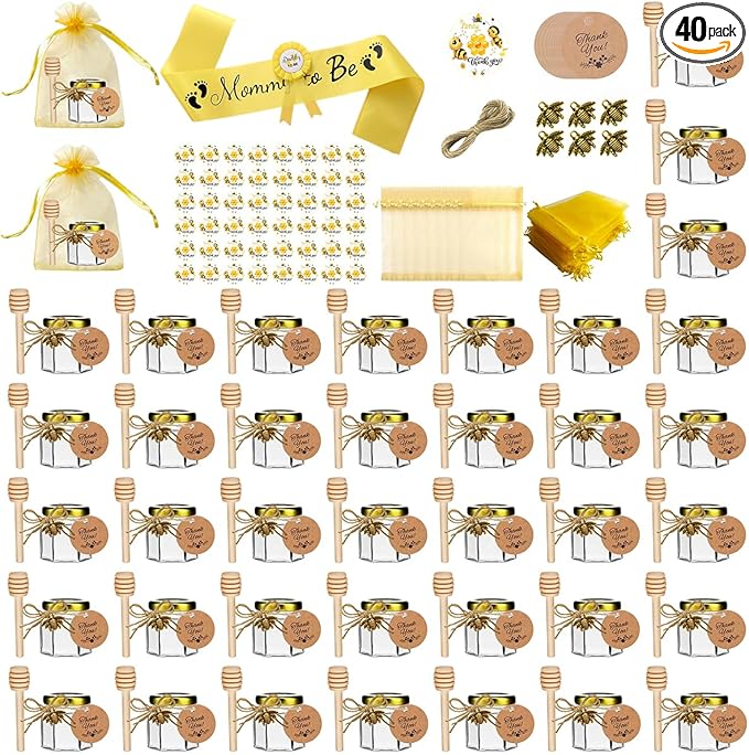 IIKUM 40 Pack Glass Honey Jars, 1.5 oz Honey Pot by CelebrateEveryMoment