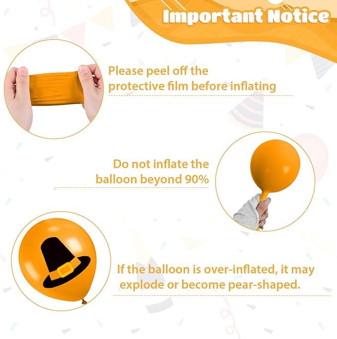 Thanksgiving Balloons, 12 Inch Orange Coffee Brown Yellow White Pumpkin Fall - Image 3
