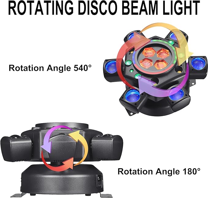 Moving Head Dj Lights for Parties, 180W LED RGBW 6 Arms - Image 5