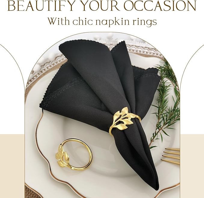 Gold Napkin Rings Set of 10 - Image 3