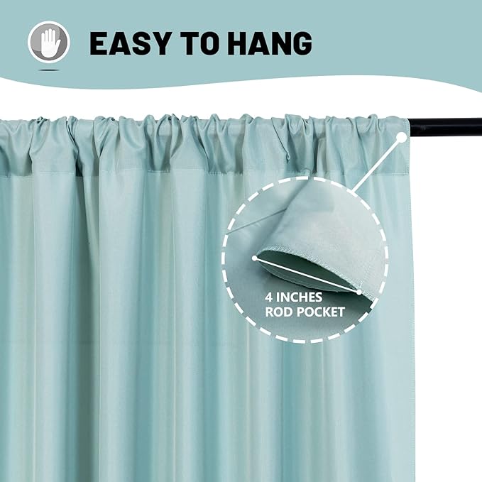 MYSKY HOME Light Green Backdrop Curtains - Image 5