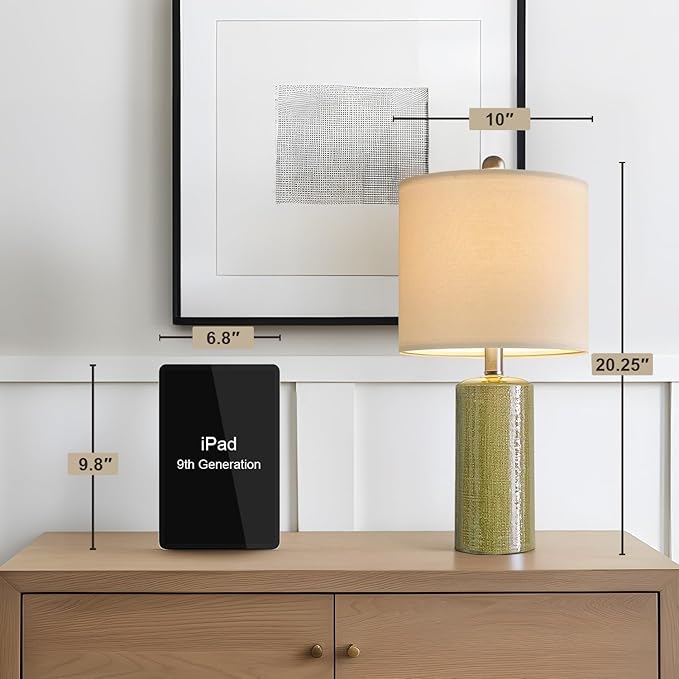 20.25" Small Single Table Lamp for Bedroom Modern Ceramic Nightstand Lamp - Image 7