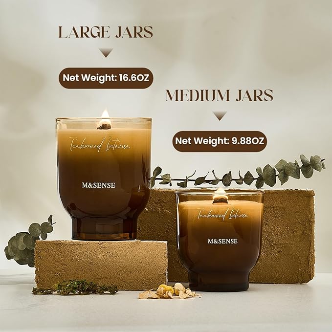 M&SENSE 16.6oz Natural Soy Large Jar Candle - Image 6