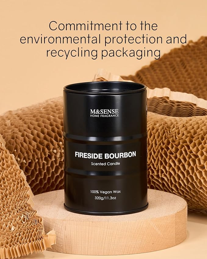 M&SENSE Scented Candle, Fireside Medium Jar Candle Gifts - Image 6