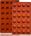 Mini 24-Cavity Semi Sphere Silicone Molds Non-Stick, 2 Packs Half Sphere by Lerykin