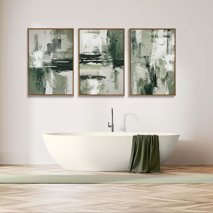 myusuar 3 Piece Large Modern Abstract Canvas Framed Wall Art - Image 5