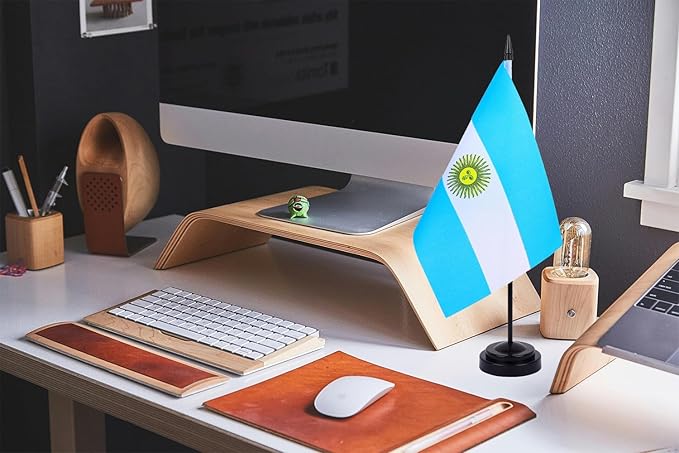 WXTWK 2 Pack Argentina Flag Argentina Deluxe Desk Flag Set - Image 5