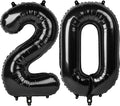Black Number 20 Balloon 40 Inch Birthday Decorations, Number 20 Balloon by Upgesy