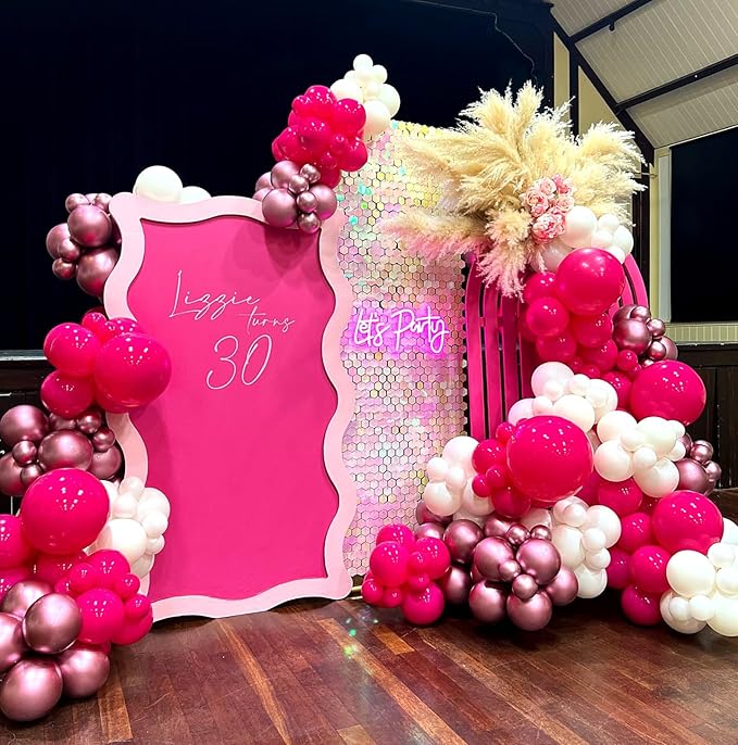Hot Pink Balloons Garland Kit, Baby Shower, Princess Theme Party Decoration - Image 5