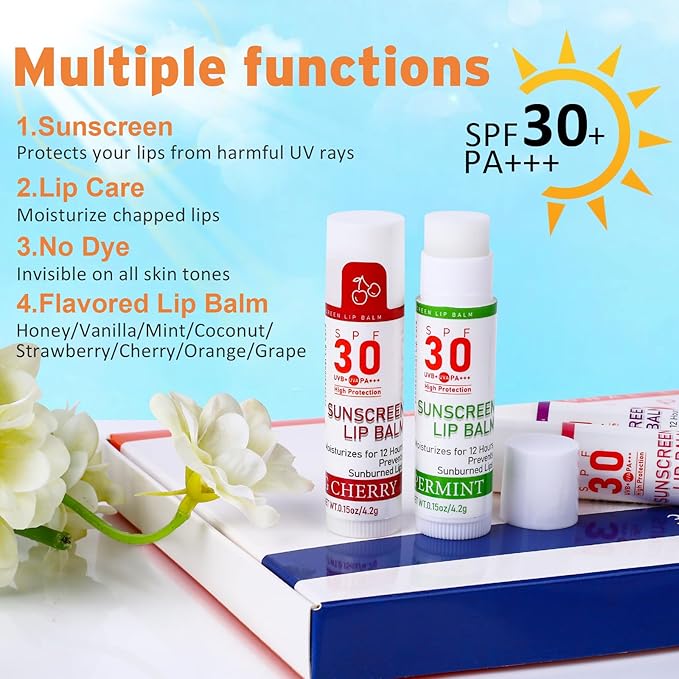 SPF 30 Sunscreen Lip Balm, Bulk Travel Size-64 Pack, Hydrating - Image 4
