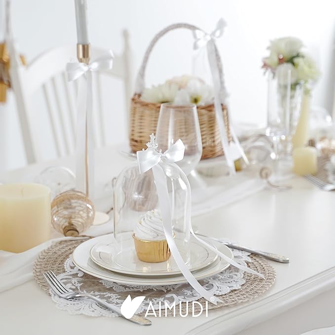 AIMUDI White Bows 5 × 10" Satin Bows - Image 5