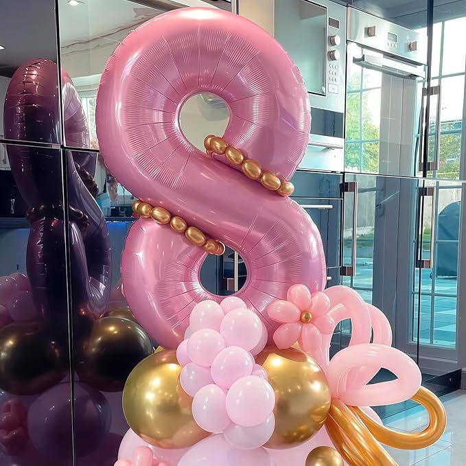 Pastel Pink 4 Balloon, Light Pink 4 Balloons Number, 40 Inch Helium Foil Mylar - Image 2
