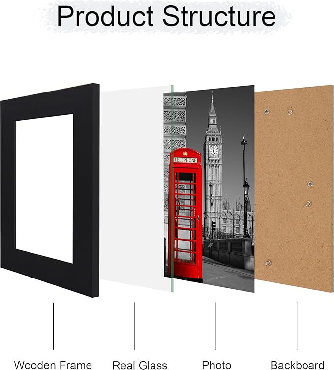 4x6 Picture Frame Set of 4, High Definition Glass Black Picture Frame, 4 x 6 - Image 3
