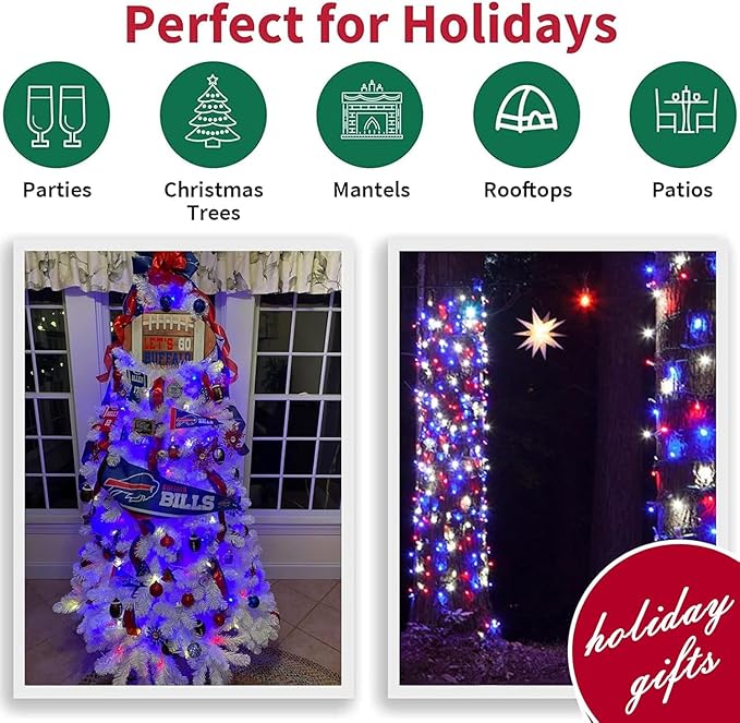 LAMPHOME 66ft Patriotic String Lights - Image 6
