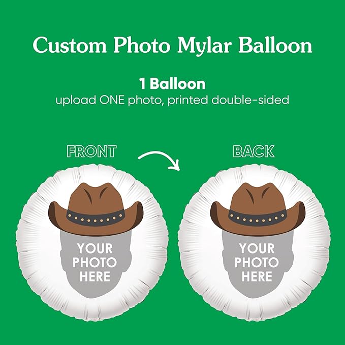 Big Dot of Happiness Personalized Western Hoedown Fun Face Photo Balloon - Image 3