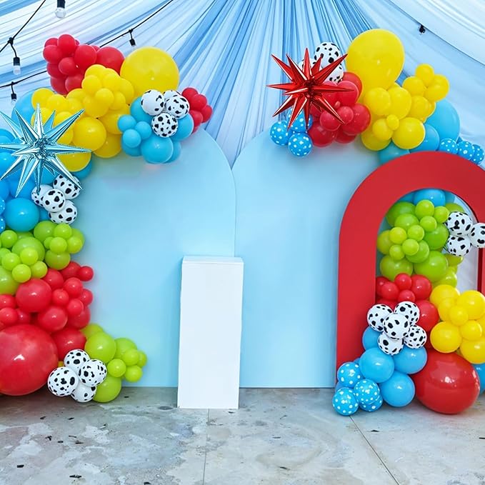 Red Blue Yellow Balloons, 12 Inch Cow Pattern Cloud Light Blue Yellow Red Fruit - Image 6