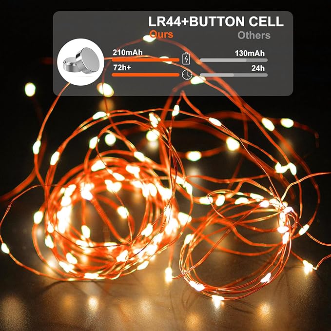 Orange Led Fairy Lights Battery Operated - Image 4