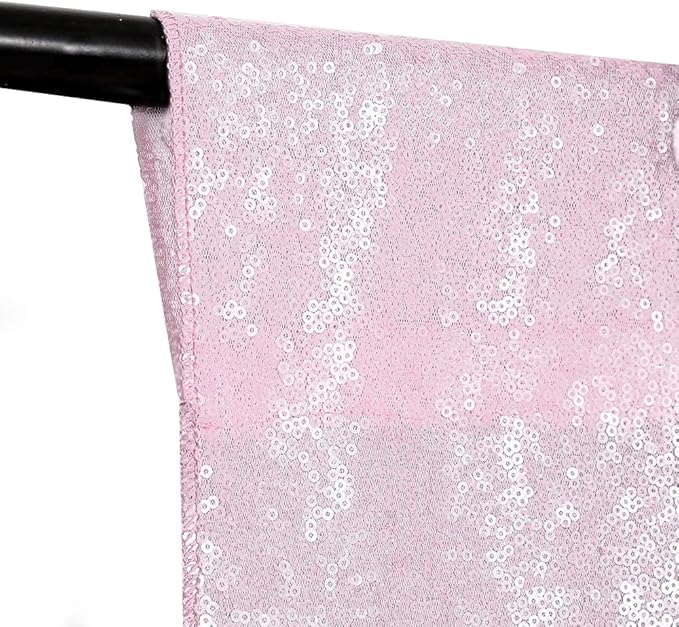 Pink Sequin Backdrop Curtains 1 Panel 10FTx10FT Glitter Pink Photo Backdrop - Image 4