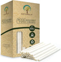 300/1000-Pack Extra Durable White Paper Straws Biodegradable- Premium by Naturalik