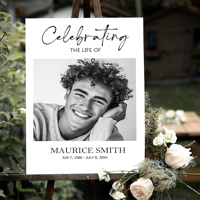 Personalized Funeral Welcome Sign, Celebration of Life Decoration, Modern - Image 3