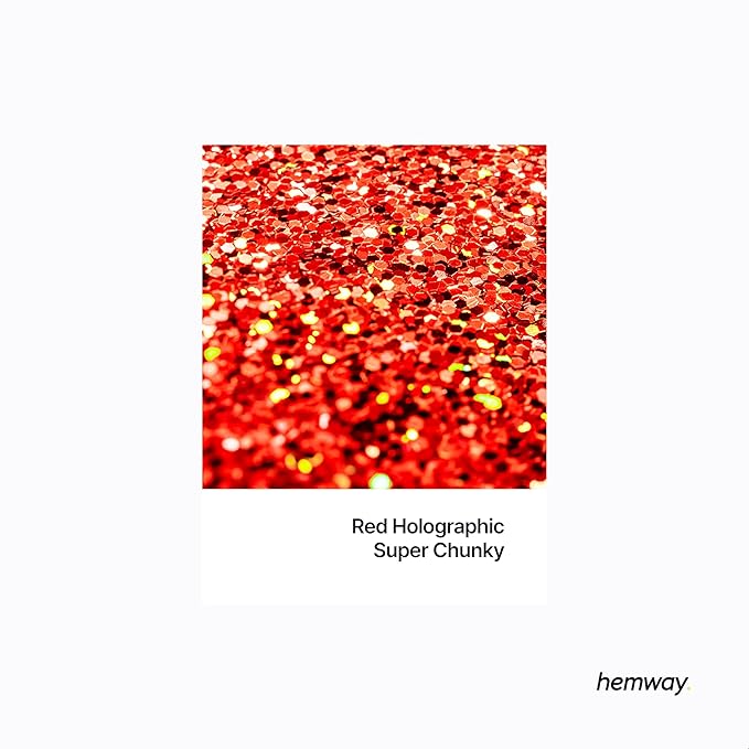Hemway Red Holographic Eco Friendly Craft Glitter 100g / 3.5oz - Image 2