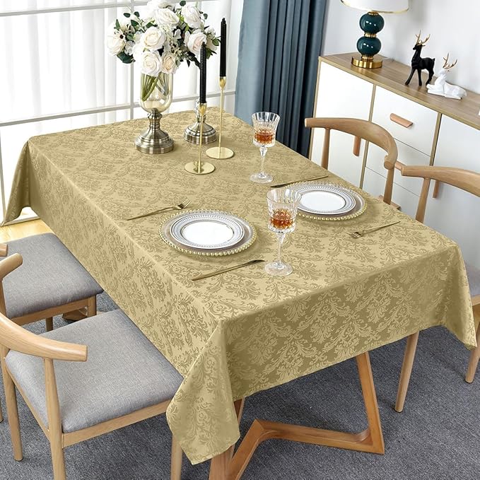 SASTYBALE Jacquard Tablecloth Rectangle 60 x 120 Inch, Spill Proof Dust - Image 3