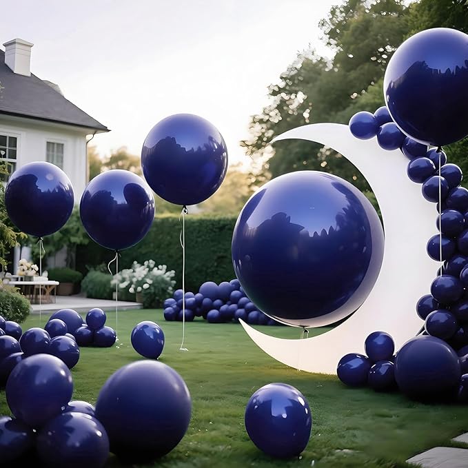 KAWKALSH Dark Blue Balloons 9pcs 36 Inch Extra Large Big Jumbo Giant Matte Navy - Image 5