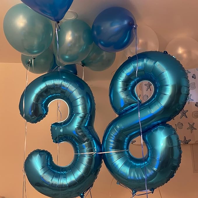 Blue 2 Balloons, 40 Inch Large Foil Number Balloons Set 0-9, Self Inflating - Image 6